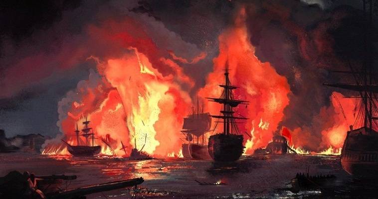 Τσεσμέ 1770: Ρώσοι και πυρπολικά καίνε τον τουρκικό στόλο
