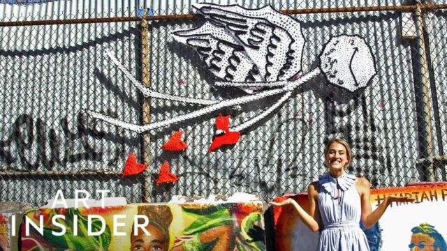 Τέχνη του δρόμου φτιαγμένη από νήμα