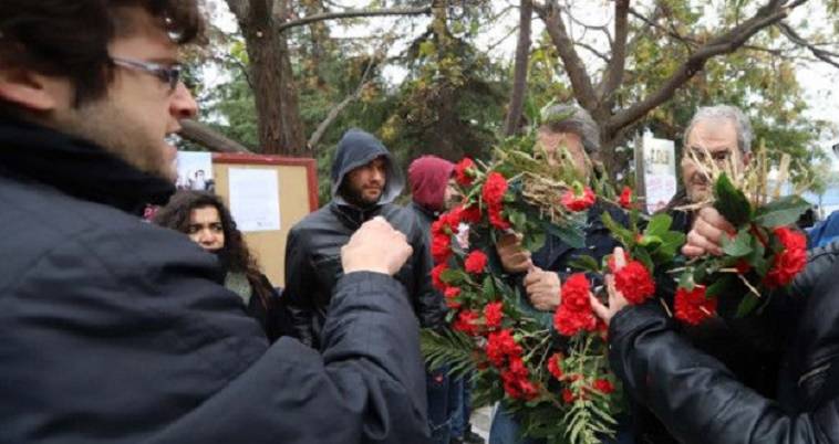 Ένταση στην Θεσσαλονίκη, φοιτητές εμπόδισαν την κατάθεση στεφάνων