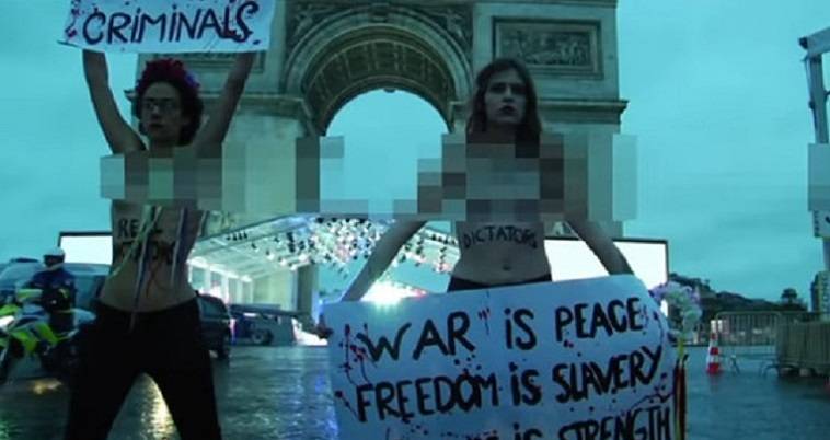 Παρίσι: Γυμνόστηθες των FEMEN κατά Τραμπ