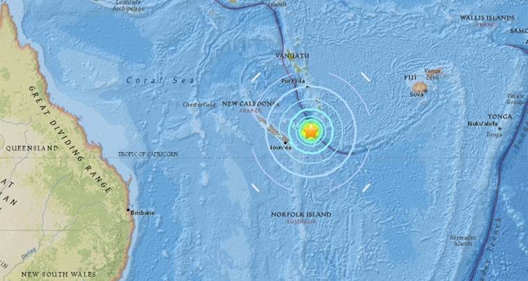 Πολύ ισχυρός σεισμός και τσουνάμι στη Νέα Καληδονία