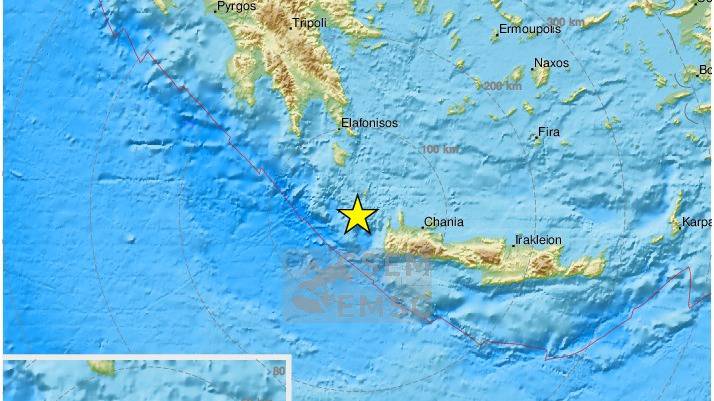 Ισχυρός σεισμός βόρεια της Κρήτης, αισθητός και στην Αθήνα (upd. 2)