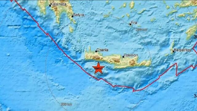 Σεισμός τώρα στην Κρήτη με επίκεντρο βόρεια της Γαύδου