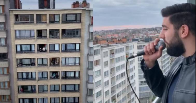 Αρμένιος τραγουδιστής τραγουδάει… Νίκο Βέρτη… στις Βρυξέλλες για τους γείτονες του σε απομόνωση (βίντεο)
