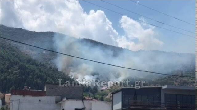 Φωτιά στην Αταλάντη, πολύ κοντά σε κατοικίες