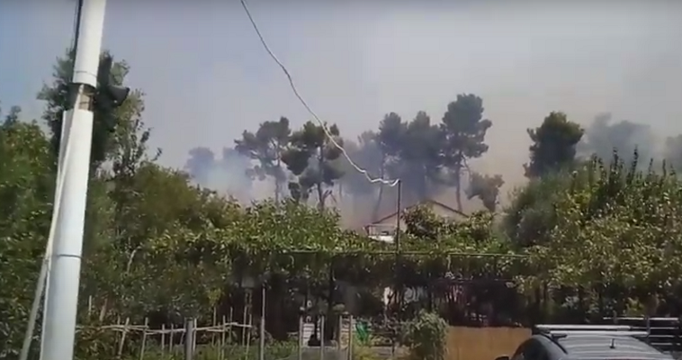 Γορτυνία: Αυτοκίνητο περνά μέσα από την φωτιά!