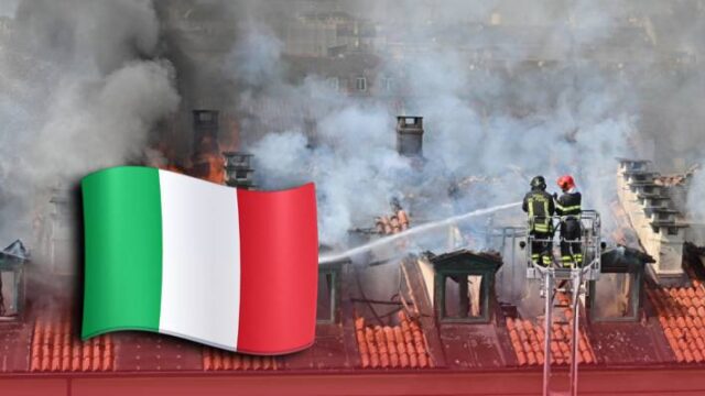 Φωτιά ξέσπασε σε πολυκατοικία στο Τορίνο (video)