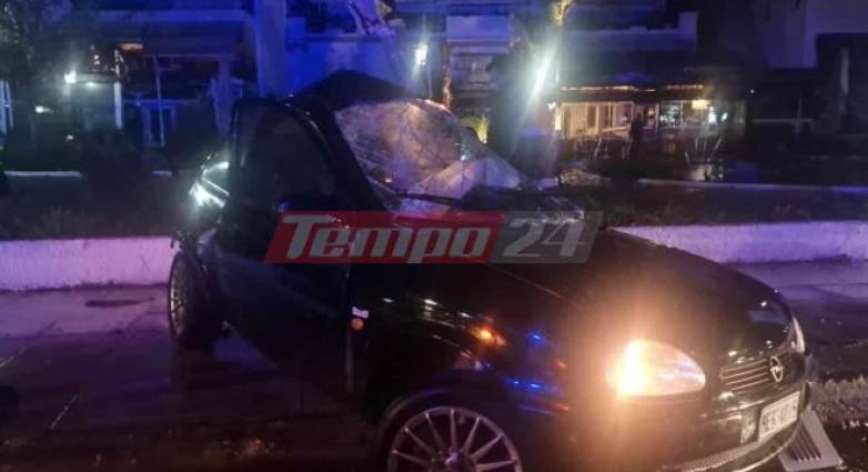 Ακαριαίος θάνατος νεαρού οδηγού που "καρφώθηκε" με το αυτοκίνητό του σε κολώνα στην Πάτρα