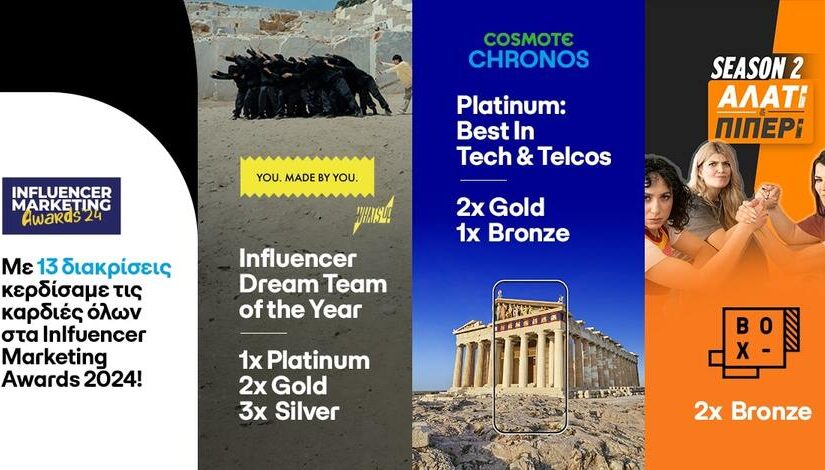 COSMOTE: Influencer Dream Team of the Year και 12 βραβεία στα Influencer Marketing Awards 2024