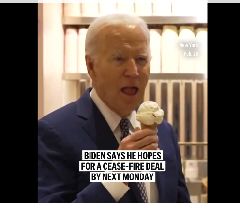 Μπάιντεν: Έκανε δηλώσεις για τη Γάζα τρώγοντας παγωτό!