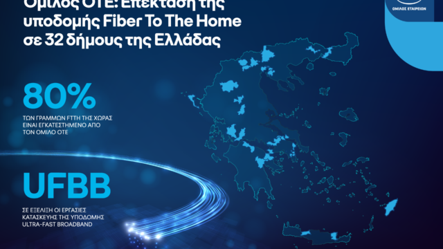 Όμιλος ΟΤΕ: Επέκταση της υποδομής Fiber To The Home σε 32 δήμους της Ελλάδας 