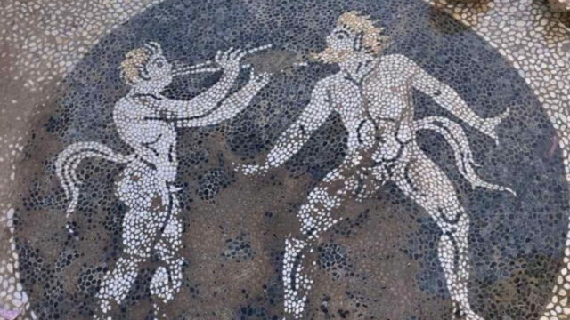Ψηφιδωτό του 4ου π.Χ. αιώνα βρέθηκε στην Ερέτρια σκάβοντας για αγωγό ύδρευσης