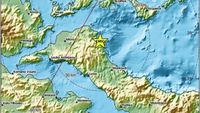 4,5 Ρίχτερ στην Εύβοια – Σεισμός αισθητός και στην Αθήνα