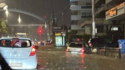 Κακοκαιρία Byron: Πλημμυρικά φαινόμενα και κλειστοί δρόμοι στην Αττική