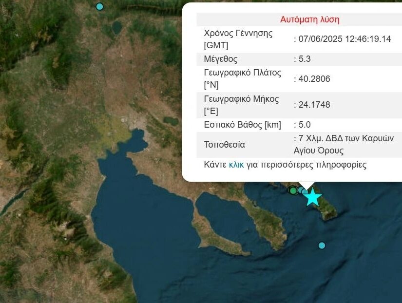 Ζημιές στη Μονή Σίμωνος Πέτρας από τα 5,3 Ρίχτερ στην Χαλκιδική – H στιγμή του σεισμού