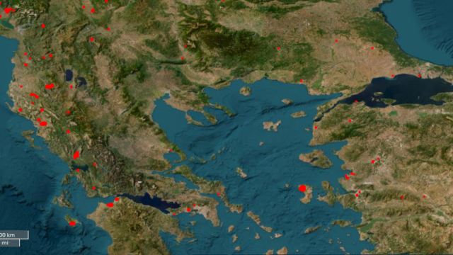Live εικόνα από δορυφόρο για τις φωτιές σήμερα