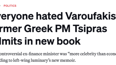 Politico για βιβλίο Τσίπρα: Όλοι αντιπαθούσαν έντονα τον Βαρουφάκη – Τι του είπε ο Πούτιν