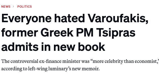 Politico για βιβλίο Τσίπρα: Όλοι αντιπαθούσαν έντονα τον Βαρουφάκη – Τι του είπε ο Πούτιν