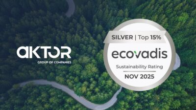 Ο Όμιλος AKTOR απέσπασε τη διάκριση “Silver Medal Award” από την EcoVadis