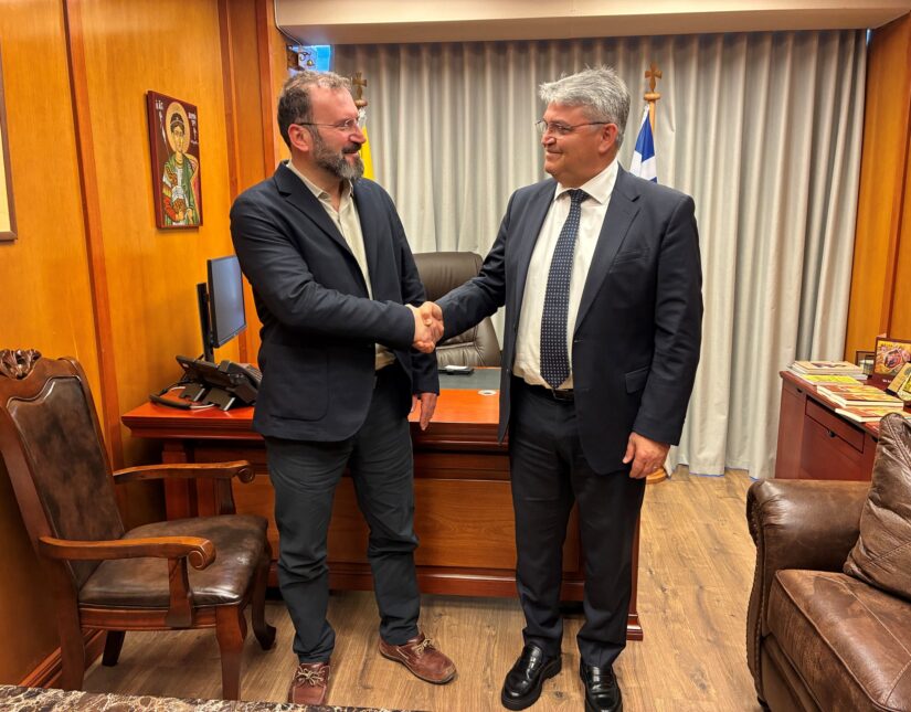 Συνάντηση του Προέδρου της ΝΙΚΗΣ Δημητρίου Νατσιού με τον Πρόεδρο της ΕΕΜΜ (MEGA), Ελευθέριο Νίκα