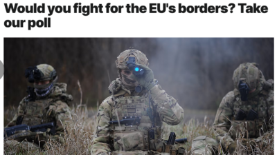 Μπούμεραγκ η δημοσκόπηση που κάνουν στο euronews – “Θα πολεμούσατε για τα σύνορα της ΕΕ;”