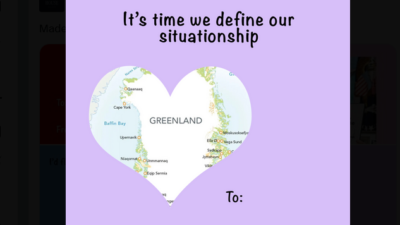 Καρδούλα για τη Γροιλανδία σε ανάρτηση του Λευκού Οίκου
