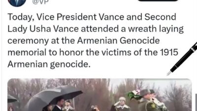 Ο αντιπρόεδρος Βανς διέγραψε ανάρτηση για την Γενοκτονία των Αρμενίων