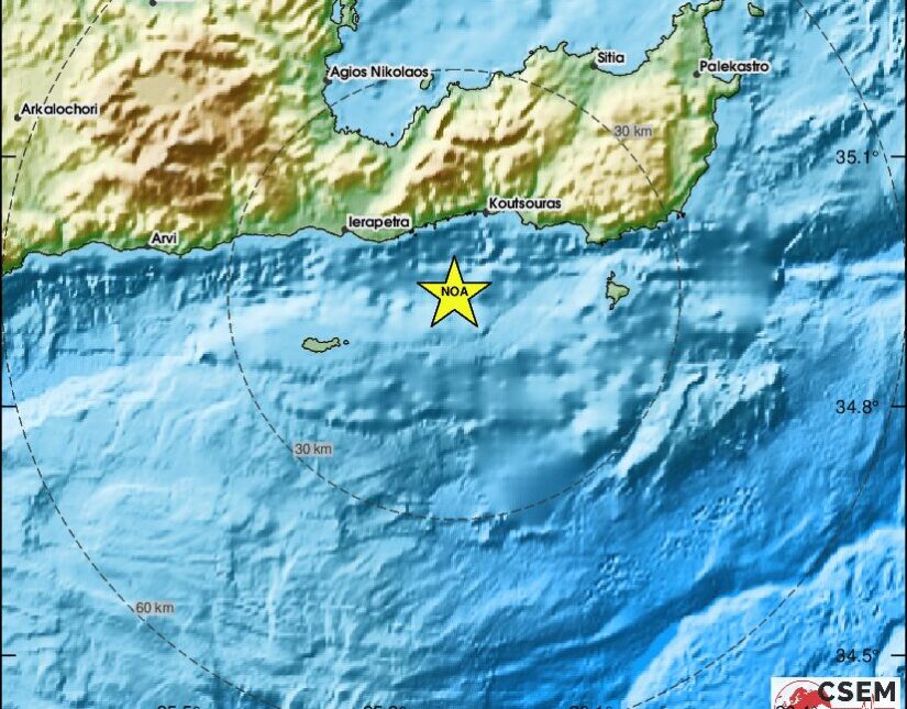 Ιεράπετρα: Έξι σεισμικές δονήσεις σε λιγότερο από μια ώρα