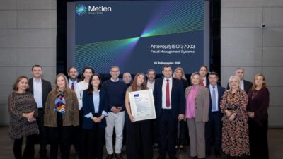 Η METLEN πρωτοπορεί στη διαχείριση των κινδύνων απάτης με πιστοποίηση ISO 37003 από την TÜV NORD Ελλάδας