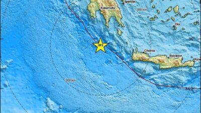 Σεισμός μεταξύ Κρήτης και Λακωνίας