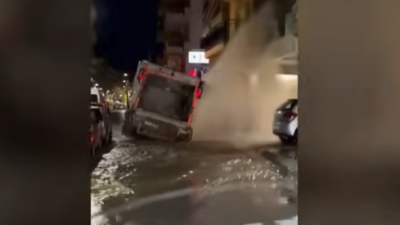 Κι άλλο βαρύ όχημα βούλιαξε στην άσφαλτο – Τραυματίας ο οδηγός