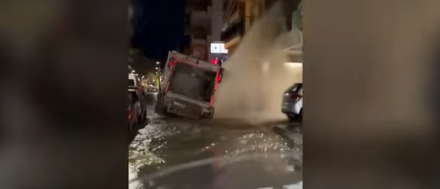 Κι άλλο βαρύ όχημα βούλιαξε στην άσφαλτο – Τραυματίας ο οδηγός