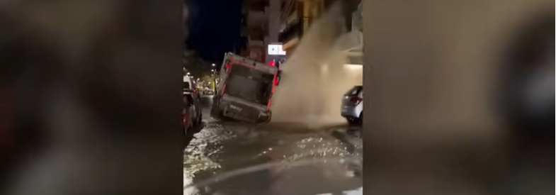 Κι άλλο βαρύ όχημα βούλιαξε στην άσφαλτο – Τραυματίας ο οδηγός