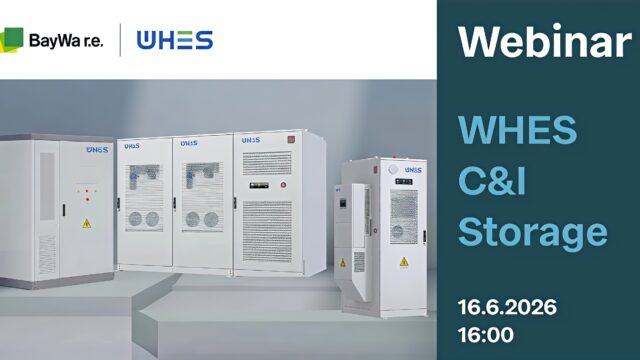 Webinar από τη BayWa r.e. Solar Trade Ελλάδας και τη WHES για συστήματα αποθήκευσης C&I